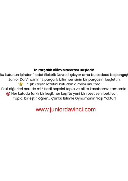 Elektrik Devresi–çocuklar Için Eğitici Ahşap Stem Oyuncak,deney Seti ve Bilim Kiti | Junior Da Vinci modelleri