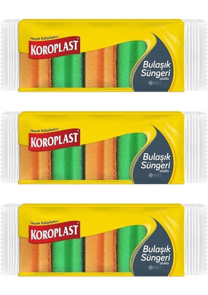 Oluklu Bulaşık Süngeri 5 Li x 3 Paket