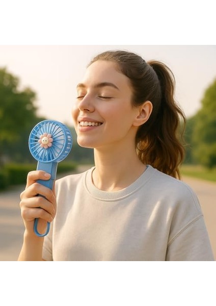 Taşınabilir Mini USB Fan LED Işıklı Masa Üstü 3 Kademeli Dahili Işık Şarj Edilebilir Mini Vantilatör Soğutucu Cep Boyu 11CM Mini Fan YS2269 - Mavi (YS2269 - Mavi) fiyatları