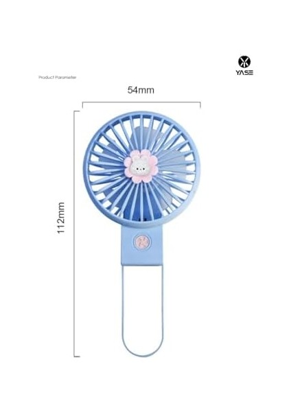 Taşınabilir Mini USB Fan LED Işıklı Masa Üstü 3 Kademeli Dahili Işık Şarj Edilebilir Mini Vantilatör Soğutucu Cep Boyu 11CM Mini Fan YS2269 - Mavi (YS2269 - Mavi) modelleri