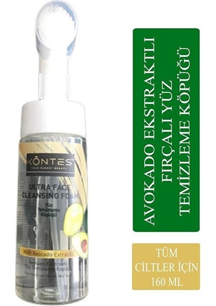 Kontes Avokado Ekstaktlı Fırçalı Yüz Temizleme Köpüğü 160 ml