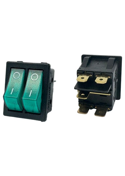 Ikili Işıklı Anahtar 16A Yeşil