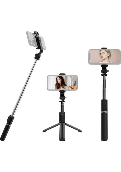 Zuomee Kablosuz Bluetooth Sie Çubuğu 103CM Tripod Vlog Canlı Yayın Kumandası (Yurt Dışından)