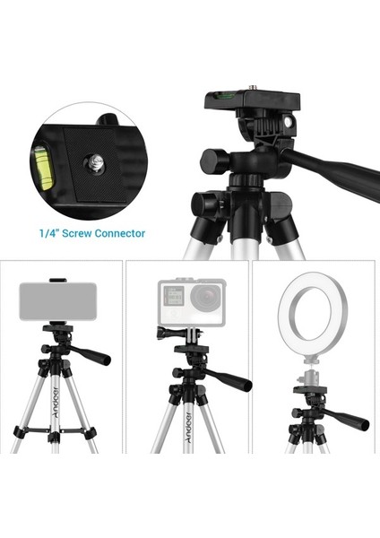 Zuomee Mini Alüminyum Tripod 21-65CM Ayarlanabilir Canlı Yayın Telefon Tutucu ve Taşıma Çantası (Yurt Dışından) modelleri