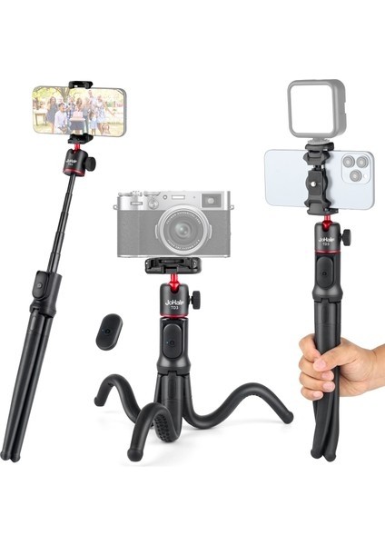 Zuomee Genişletilebilir Ahtapot Tripod: Esnek Telefon Tutucu ve Uzaktan Deklanşörlü Vlog Aksesuarı (Yurt Dışından)
