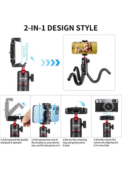 Zuomee Genişletilebilir Ahtapot Tripod: Esnek Telefon Tutucu ve Uzaktan Deklanşörlü Vlog Aksesuarı (Yurt Dışından) fırsatları