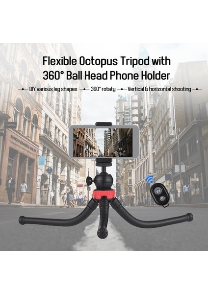 Zuomee Esnek Ahtapot Tripod 360 Küre Başlıklı Uzaktan Kumandalı Akıllı Telefon ve Dslr Kamera 1.2kg (Yurt Dışından) modelleri