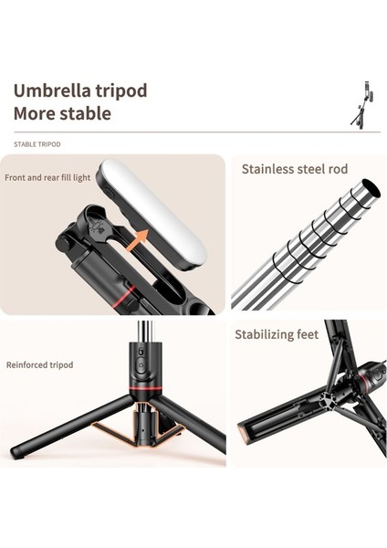 Zuomee 43,7 Inç Sökülebilir Işıklı Bluetooth Kumandalı 7 Bölmeli Teleskopik Sie Çubuğu Tripod (Yurt Dışından) modelleri