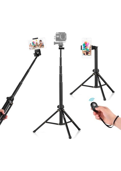 Zuomee 1.5m 2si 1 Arada Uzatılabilir Alüminyum Sie Çubuğu Tripod ve Uzaktan Deklanşör Iphone/androi (Yurt Dışından) fiyatları