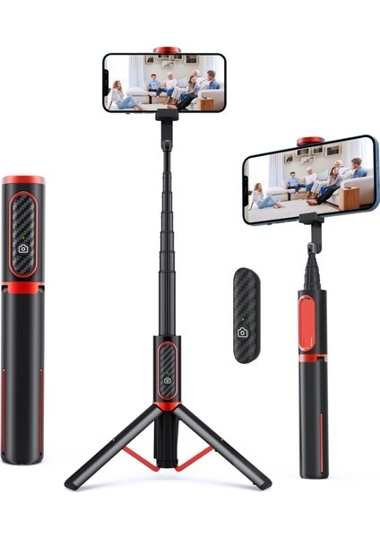 Zuomee AB202 Katlanabilir Sie Çubuğu Tripod Kablosuz Kumandalı Yatay/dikey Çekim (Yurt Dışından)