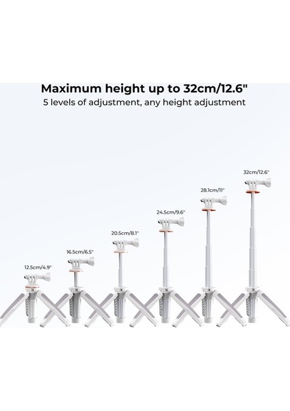 Zuomee Uzatılabilir Alüminyum Sie Çubuğu Tripod 32 cm 2kg Gopro Hero 9-12 (Yurt Dışından) modelleri