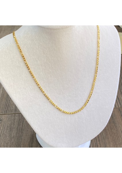 Figaro Unisex Kolye Pirinç Kolye 4 mm 50+5 cm