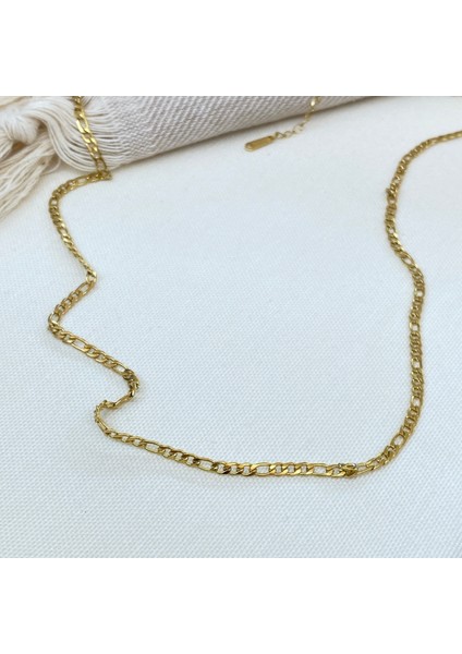 Figaro Unisex Kolye Pirinç Kolye 4 mm 50+5 cm modelleri