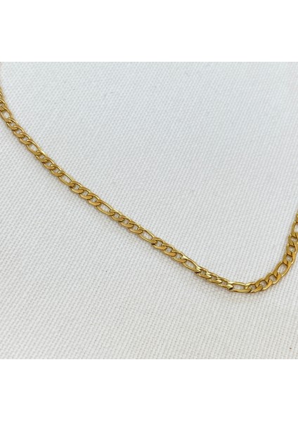 Figaro Unisex Kolye Pirinç Kolye 4 mm 50+5 cm fırsatları