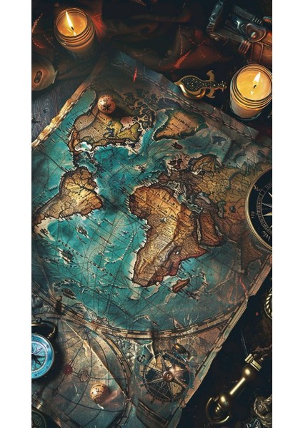 Korsan Haritası Ev Duvar Salon Güzellik Salonu Ofis Dükkan Dekarasyon Kanvas Tablo fiyatları