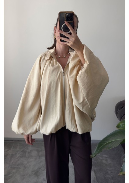 Yarasa Kol Bomber Premium Ceket- Bej fiyatları