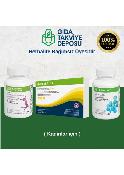 Kadınlar Için Vitamin ve Mineral + Herbalifeline Max (Omega3) + Xtracal (Kalsiyum)