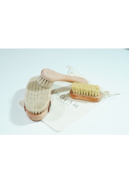 3'lü Set Doğal At Kılı Selülit & Yüz Fırçası & Kaktüs Tırnak Fırçası -Doğal Peeling Etkili
