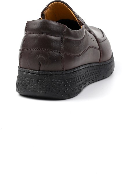 Erkek Kahve Hakiki Deri Ayakkabı, Ortopedik Taban Loafer Ayakkabı Yumuşak Mevsimlik Kışlık Günlük Casual Ayakkabı indirimleri