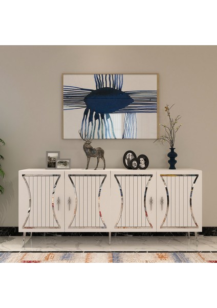 Teandd (KB150) Konsol Beyaz-Gümüş