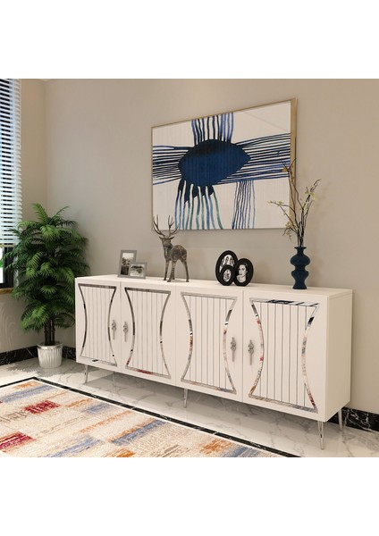 Teandd (KB150) Konsol Beyaz-Gümüş fiyatları