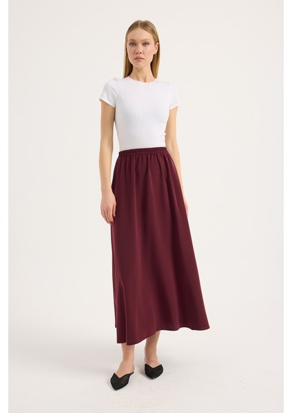 Bordo Kloş Etek
