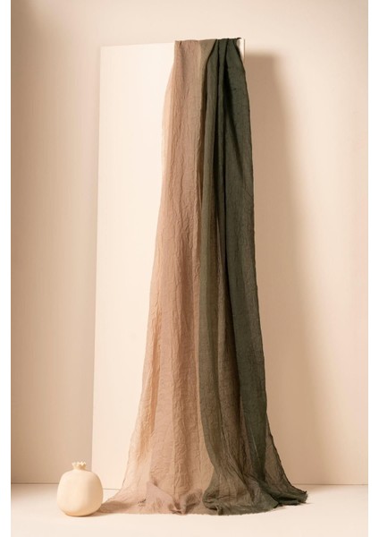 Kadın Şal Pamuk Polyester Karışım Bej Yeşil Degrade Tok Duruş Dört Mevsim Kullanım fırsatları