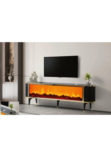 Bera Sonata - Gold Şömineli Ceylan Tv Sehpası fiyatları