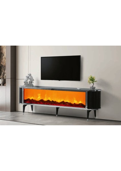 Bera Sonata - Gümüş Şömineli Ceylan Tv Sehpası