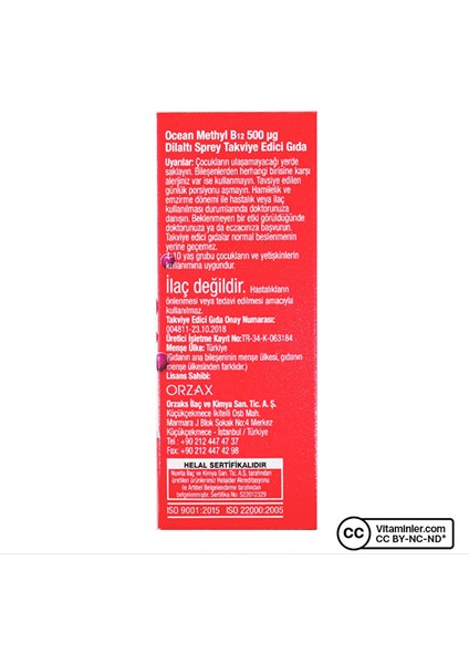 Ocean Methyl B12 500 mcg Sprey 5 ml fırsatları