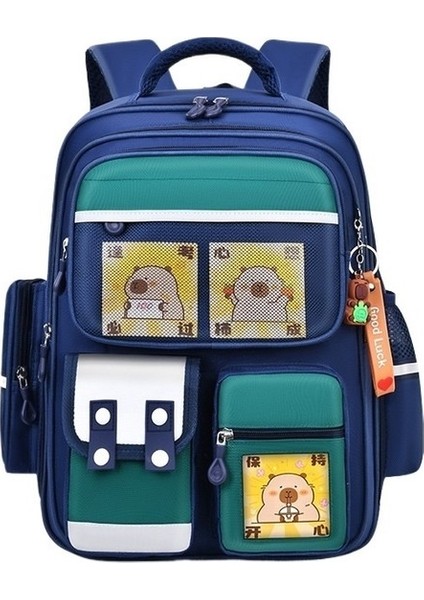 Kapibala Okul Çantası Kızlar Sevimli Kapibara Sırt Çantası Ilkokul Öğrencileri Büyük Kapasiteli Kir Tutmaz Sırt (Yurt Dışından)