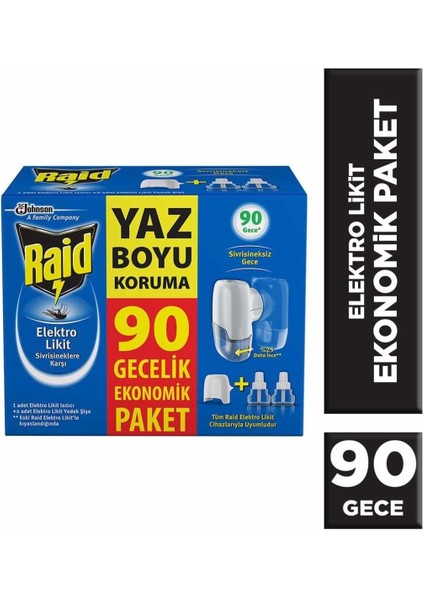 Elektro Likit Sivrisinek Kovucu 90 Gece Etkili 1 Isıtıcı 2 Yedek 54.8 ml Ekonomik Paket fiyatları