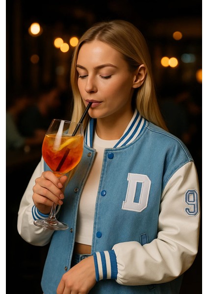 Kadın Mevsimlik Oversize B.mavi Kot Kolej Ceket fiyatları