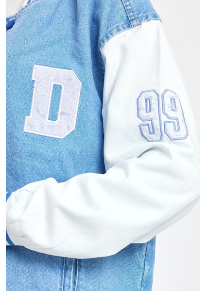 Kadın Mevsimlik Oversize B.mavi Kot Kolej Ceket fırsatları