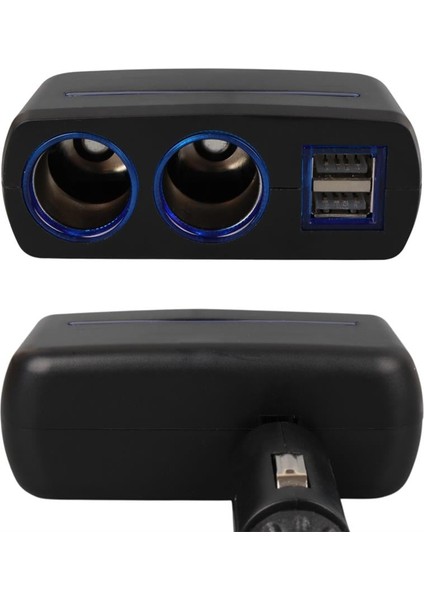 1637 12-24V Çift USB Girişli 120W 2'li Araç Çakmak Çoklayıcı fırsatları