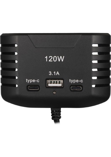 2012 12-24V Çift Type-C - Tek USB Girişli 120W 80CM Kablolu 3'lü Araç Çakmak Çoklayıcı modelleri
