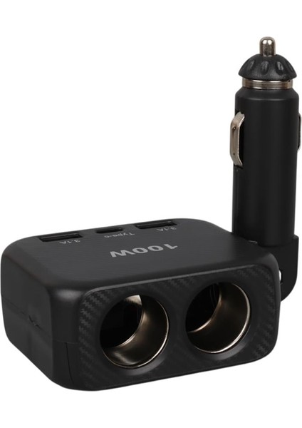 1655 12-24V Type-C + Çift Usb-A Girişli 100W 2'li Araç Çakmak Çoklayıcı fiyatları