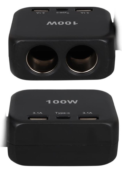 1655 12-24V Type-C + Çift Usb-A Girişli 100W 2'li Araç Çakmak Çoklayıcı fırsatları