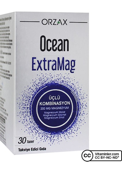 Ocean ExtraMag Üçlü Magnezyum Kombinasyonu 30 Tablet