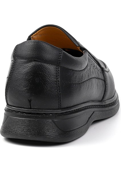 Erkek Siyah Hakiki Deri Ayakkabı, Ortopedik Taban Loafer Ayakkabı, Mevsimlik Kışlık Casual Ayakkabı indirimleri