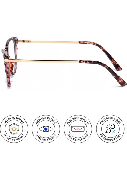 Victoria Leopar Cat Eye Gözlük | Mavi Işık Filtreli | Blue Blocked | Ekran Gözlüğü | Kadın fırsatları