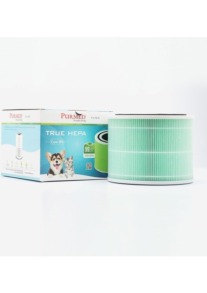Levoit Core 300, Core 300S Air Purifier Uyumlu Hepa + Karbon Filtre - (Yeşil)