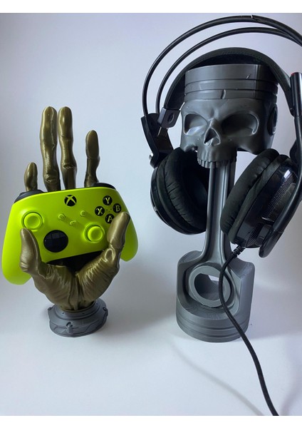 Oyunculara Özel 3D Tasarım Pistonlu Kulaklık & El Kontrol Standı Seti - Gamer Set" fiyatları