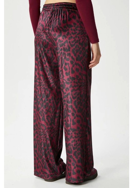 Leopar Desen Pantolon Bordo fiyatları