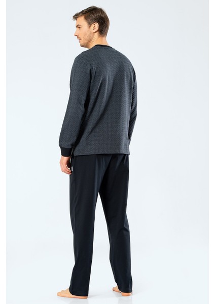 2197 Füme Erkek Jakarlı Noktalı Patlı Pijamatakımı fiyatları