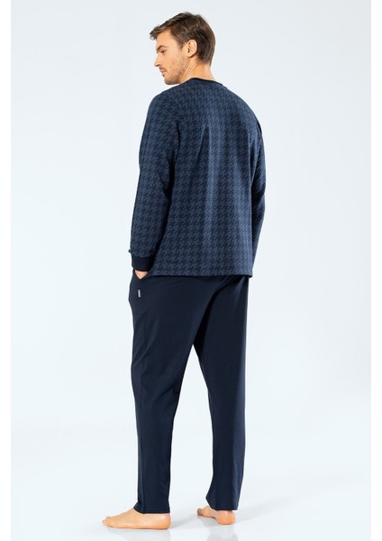 2197 Lacivert Erkek Jakarlı Noktalı Patlı Pijamatakımı fiyatları