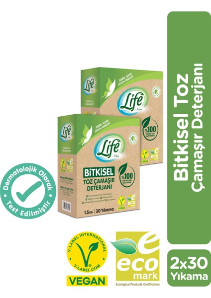 Vegan Bitkisel Toz Çamaşır Deterjanı x 2 Adet