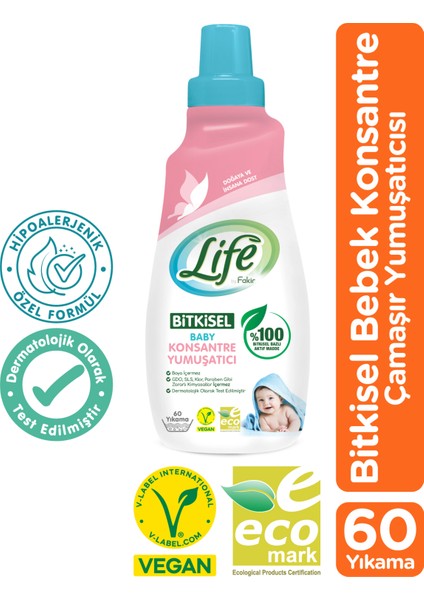 Vegan Bitkisel Konsantre Bebek Çamaşır Yumuşatıcısı 1500 ml