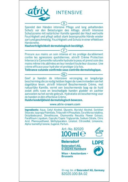 Intevsive Kuru Ciltler Için Yoğun Koruyucu ve Nemlendirici El Kremi 100 ml modelleri