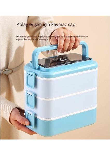 Üç Katmanlı Taşınabilir 304 Paslanmaz Çelik Öğle Yemeği Kutusu Öğle Yemeği Bento Kutusu (Yurt Dışından) fırsatları